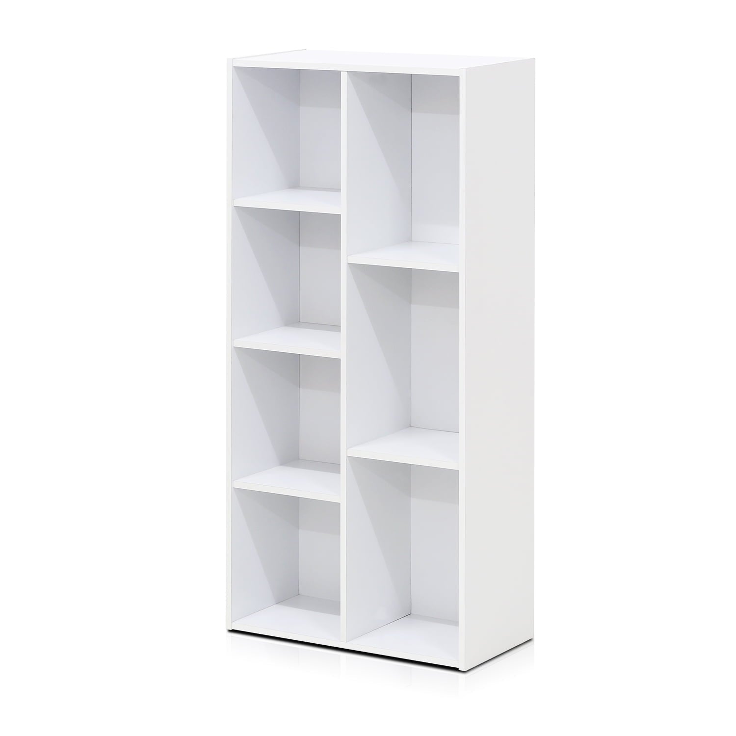 Furinno 11048WH 7-Cube Reversible Open Shelf Bookcase, White