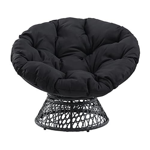 Wicker Papasan Chair With 360degree Swivel 40 W X 36 D X 35.25 H Grey Frame W