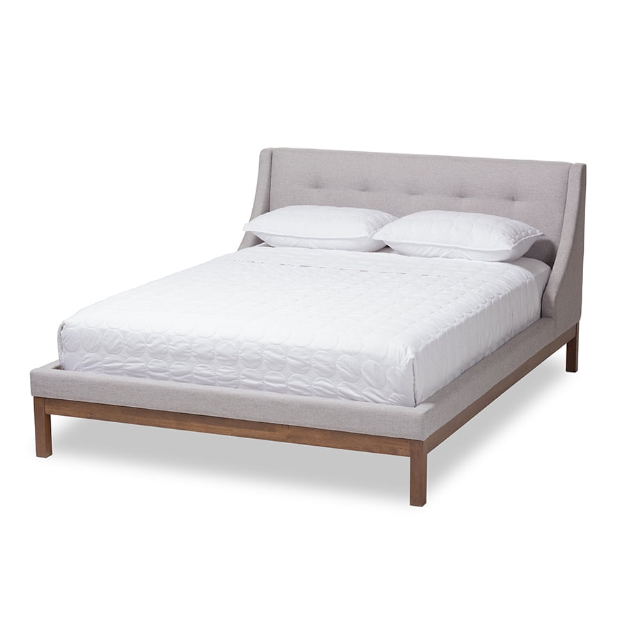 Baxton Studio Louvain Modern and Contemporary Fabric Upholstered Finished Wood Platform Bed, Multiple Colors, Multiple Sizes