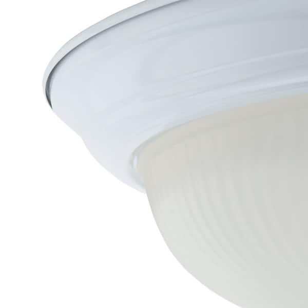 15 in. 3-Light White Flush Mount