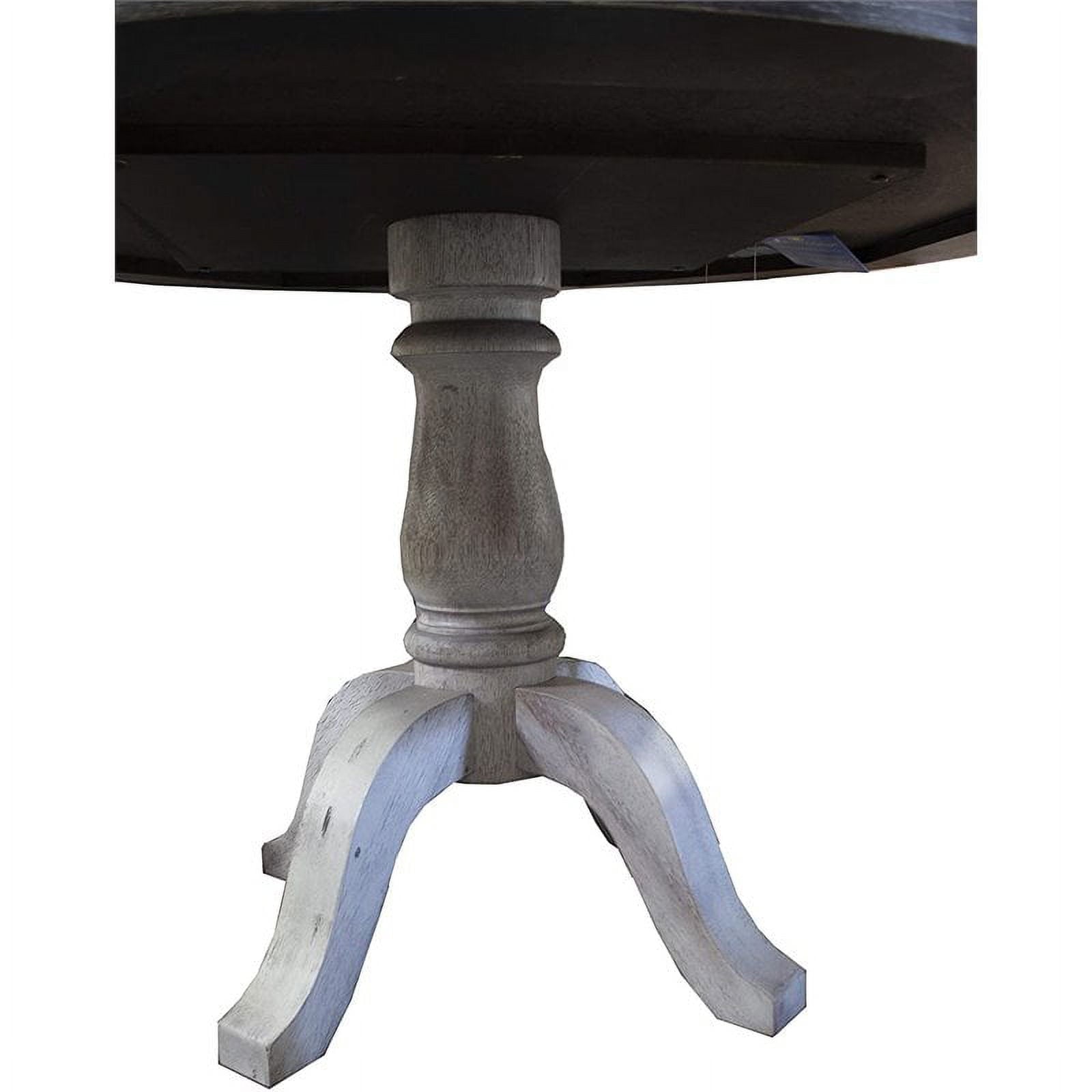 Bowery Hill Farmhouse Style Wood Round Dining Table in Weathered Gray