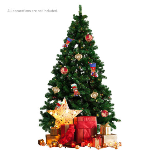 7.5 ft Pre-Lit Christmas Tree Green Realistic Holiday Decoration w/ LED Lights