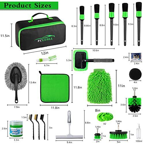 32 PCS Juego herramientas limpieza para autos detalles interiores y exteriores