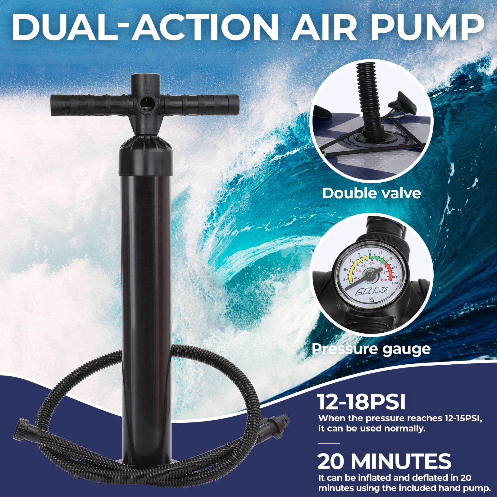 Arlopu 11ft Inflatable Stand Up Paddle Board 6'' Thick Non-Slip Deck W/ Aluminum Paddle, Leash, Backpack