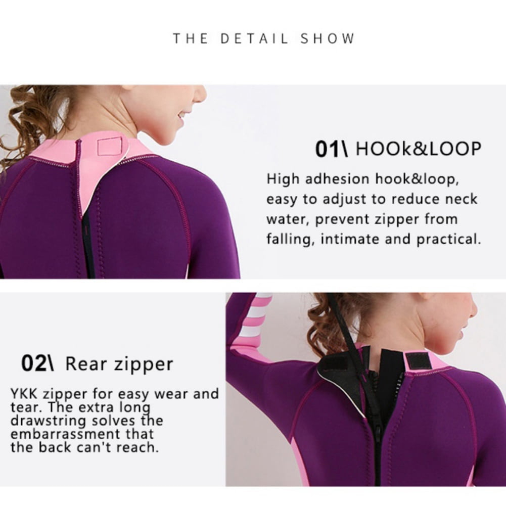 Kids Girl Boy UV Protection Swimsuits,2.5mm Neoprene Wetsuit Diving Suits,2-8Y