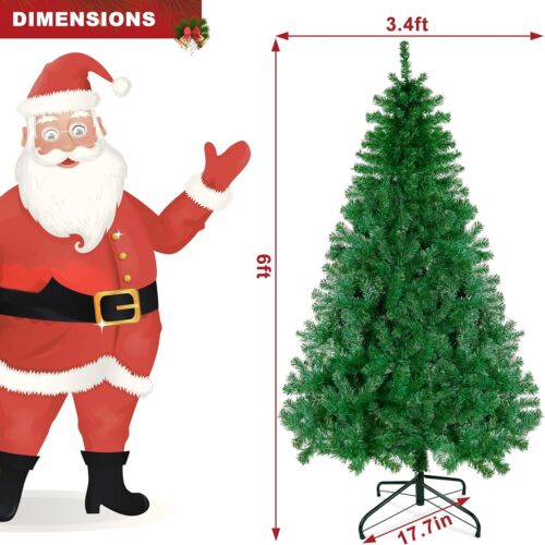 6ft Artificial Christmas Tree Decoration Holiday Festival Xmas Ornaments w/Stand