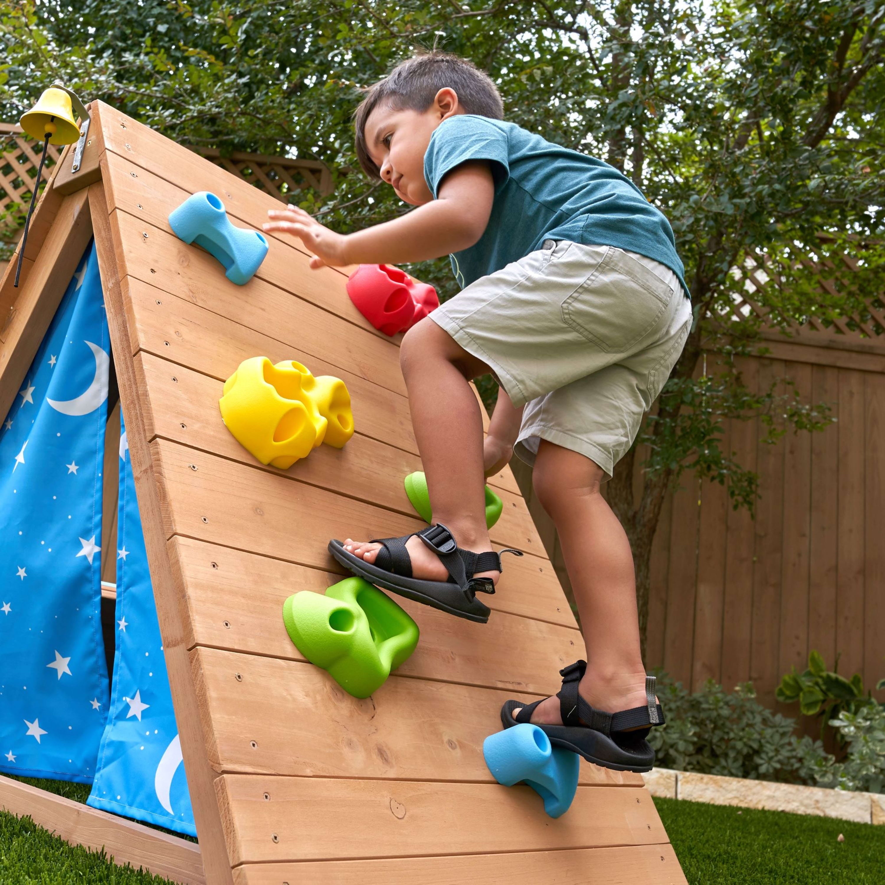 KidKraft A-Frame Wooden Hideaway  & Climber Toddler Climbing Toy