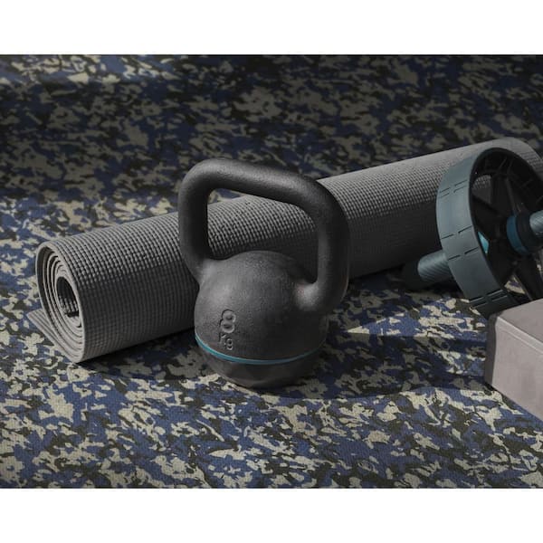 Blue Camo 25 in. x 25 in. x 0.55 in. Dual Sided Impact Foam Gym Tile (17.35 sq. ft.)