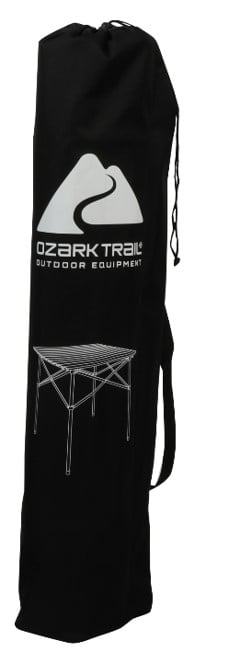 Ozark Trail Square Folding Aluminum Roll-Top Camp Table,31.5” x 31.5” x 27.5”