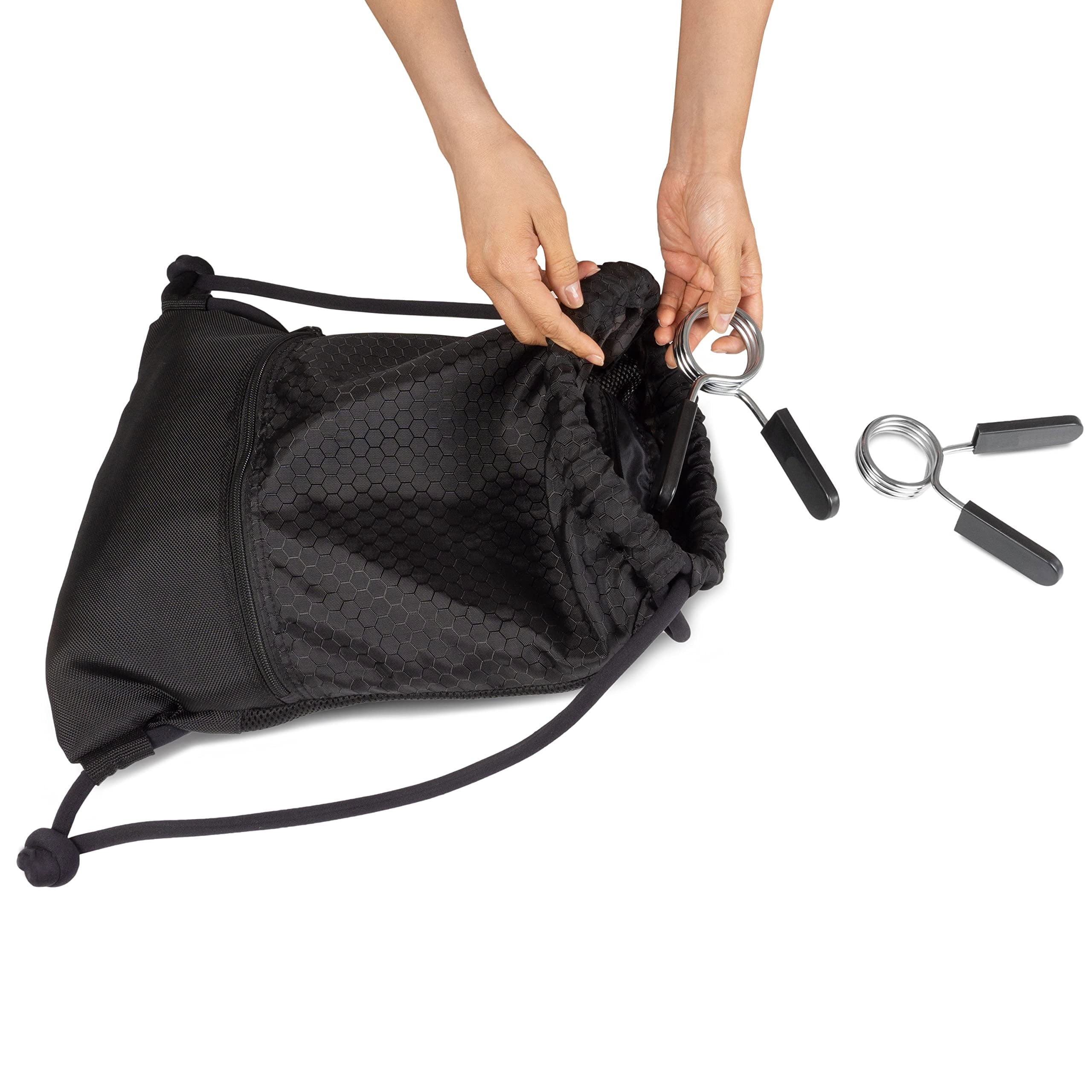 Bar Clips Olympic Barbell Clamps, Olympic Barbell Spring Clip Collar 2-inch Pair with Easy-Grip Handles for Weightlifting, Powerlifting, Crossfit and Strength Training