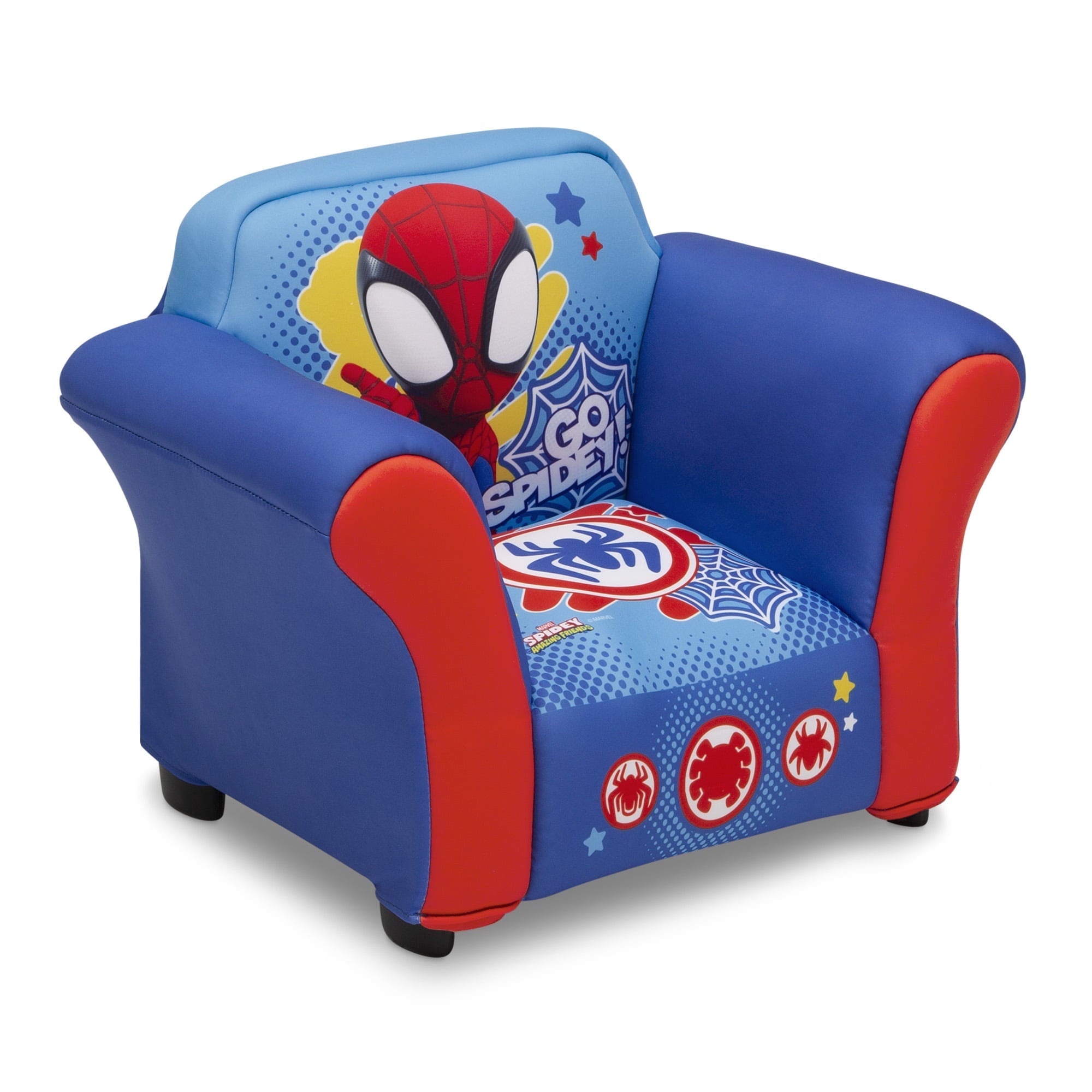 Marvel Spidey and His Amazing Friends Upholstered Chair with Sculpted Plastic Frame by Delta Children