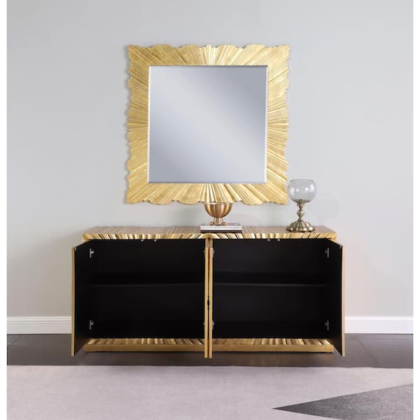 Lacy 66 in. L Gold Metallic Sideboard