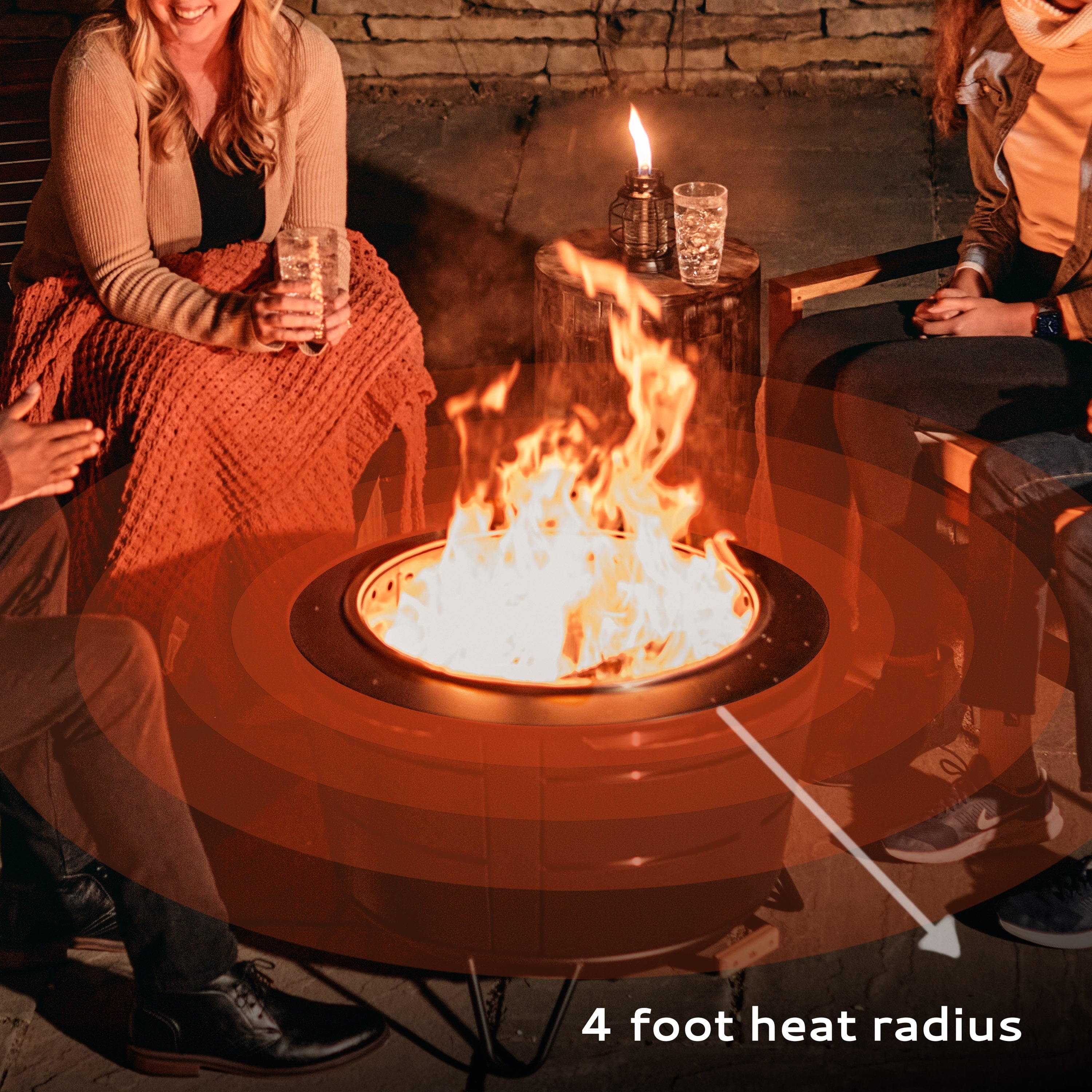 TIKI® Brand 27.5 inch Reunion Smokeless Fire Pit Metal Black