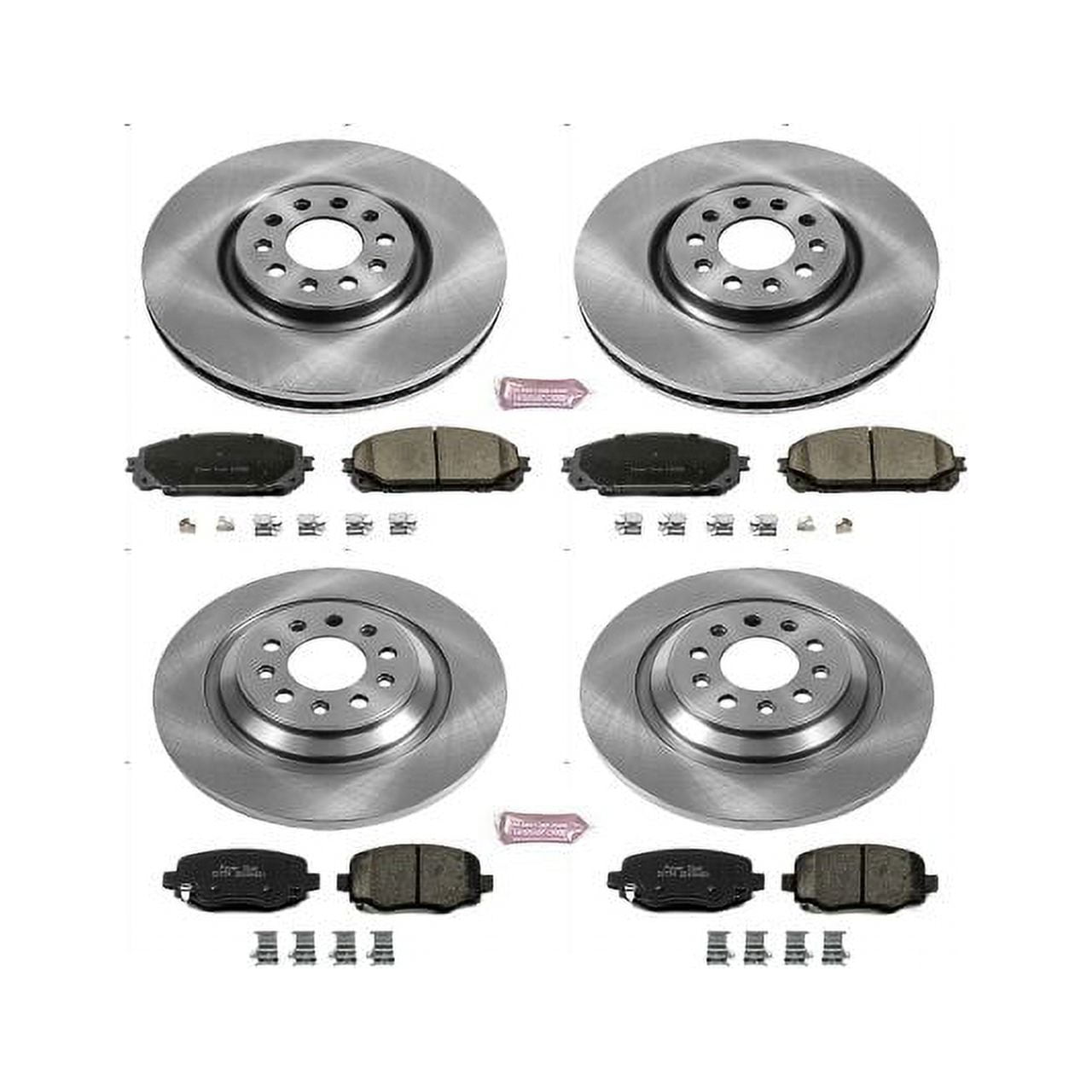 Power Stop Front and Rear Stock Replacement Brake Pad and Rotor Kit KOE6541 Fits 2016 Jeep Cherokee