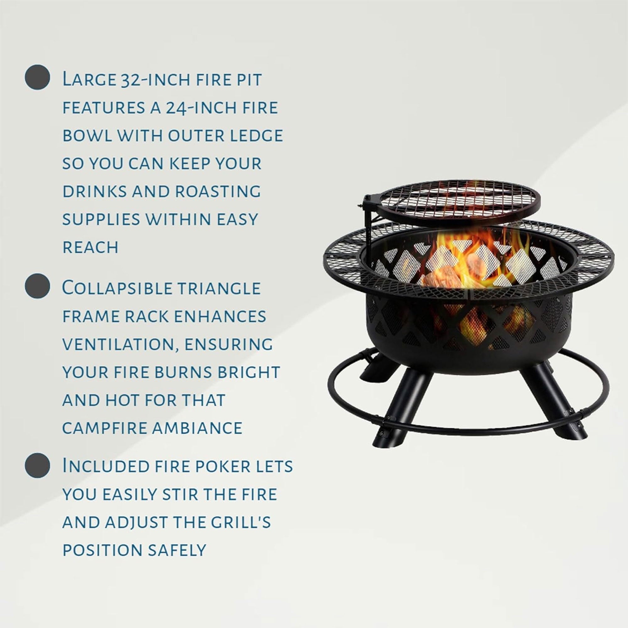 Four Seasons Courtyard Wood Burning Fire Pit Backyard Patio Fireplace