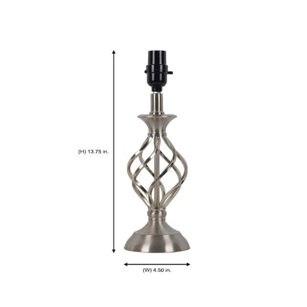 Mix and Match 13.75 in. H Brushed Steel Cage Accent Lamp Base