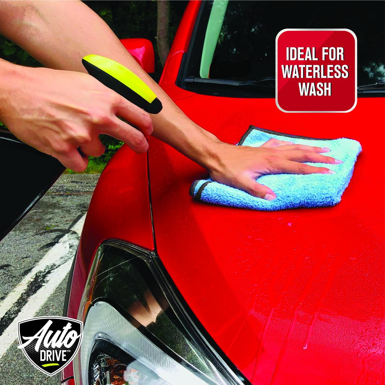 Auto Drive Coral Fleece Multi-Purpose Microfiber Towel, Cleaning, Detailing, 8 Count, Blue & Yellow