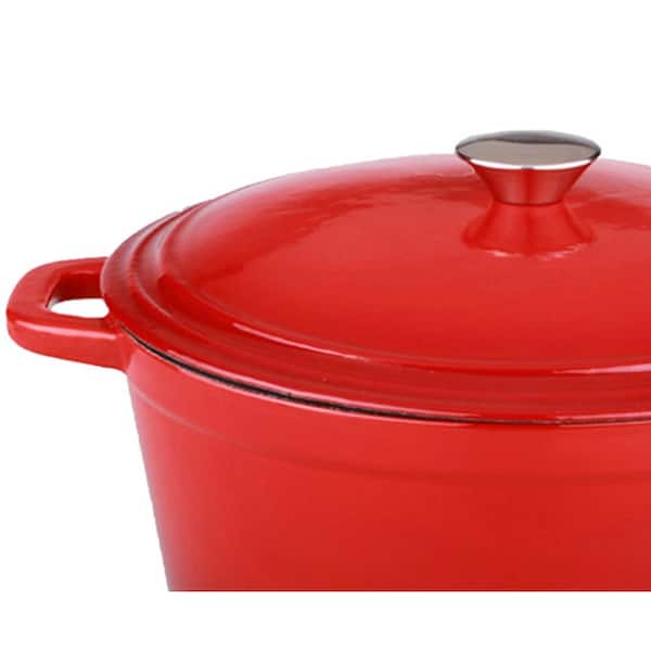 Neo 5-Piece Cast Iron Cookware Set in Red