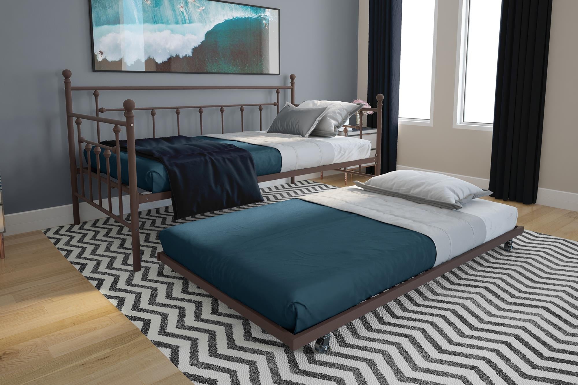 DHP Manila Metal Daybed and Trundle, Twin/Twin Size, Bronze