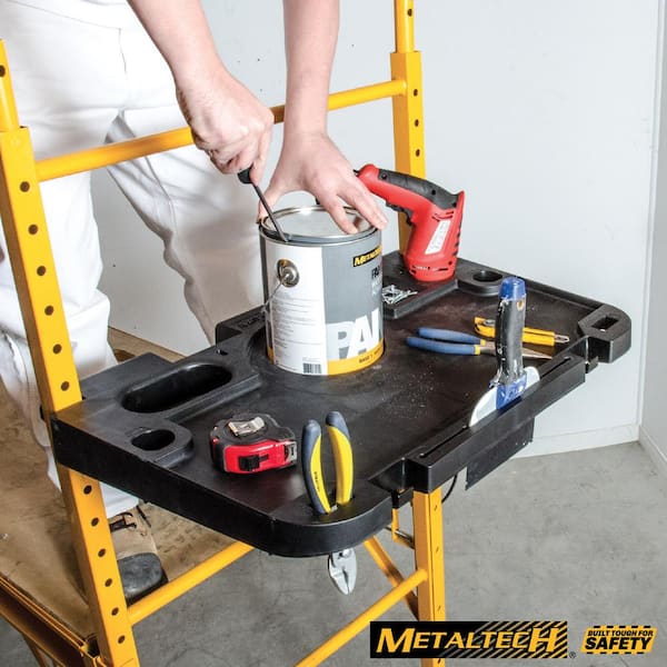 Jobsite 30 in. x 20 in. x 3 in. Polypropylene Tool Box Tray, Parts and Accessories Holder/Organizer for Scaffold