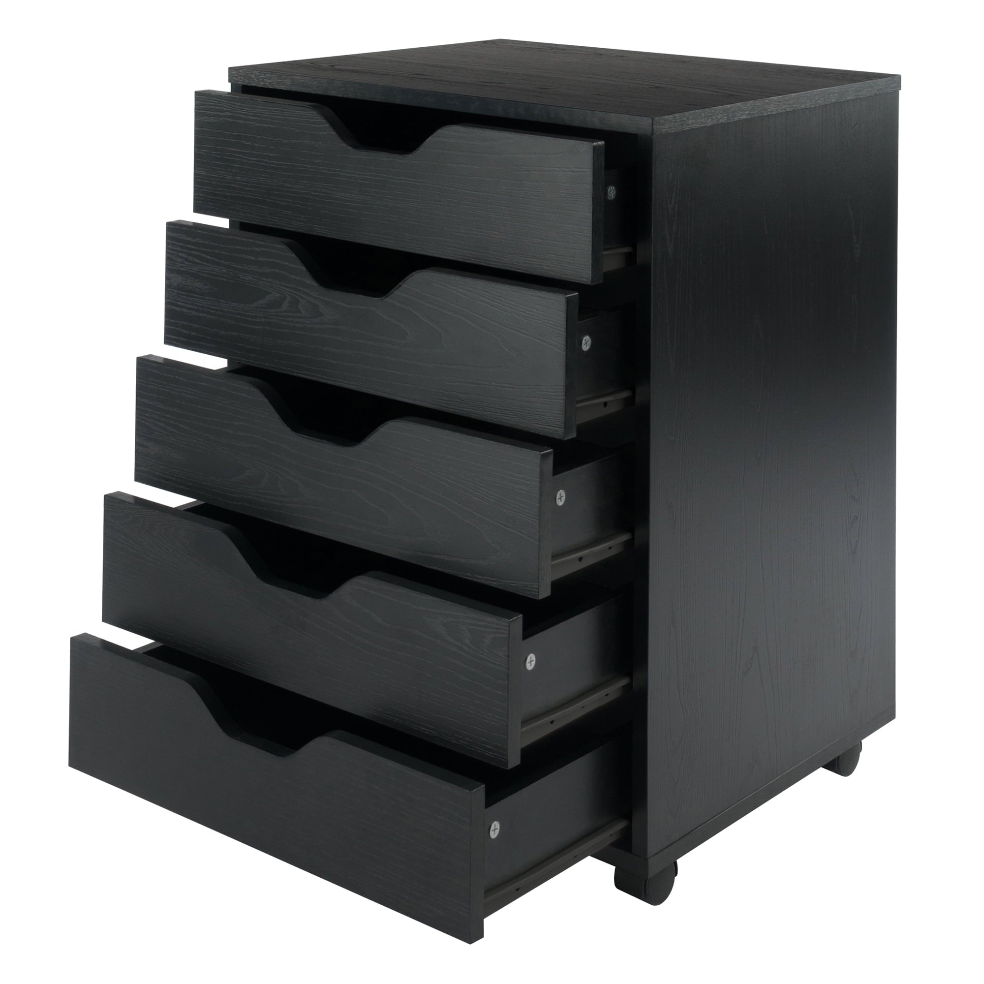 Winsome Wood Halifax 5-Drawer Mobile Cabinet, Black Finish