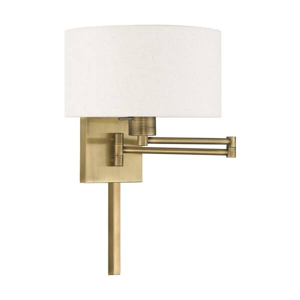 Swing Arm Wall Lamps 1 Light Antique Brass Swing Arm Wall Lamp