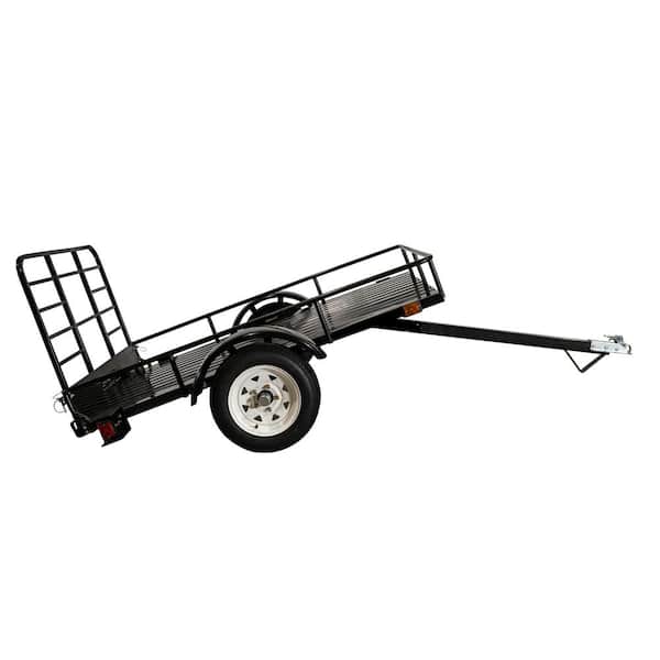 4 ft. x 6 ft. 1,295 lbs. Payload Capacity Open Rail Steel Utility Flatbed Trailer Kit