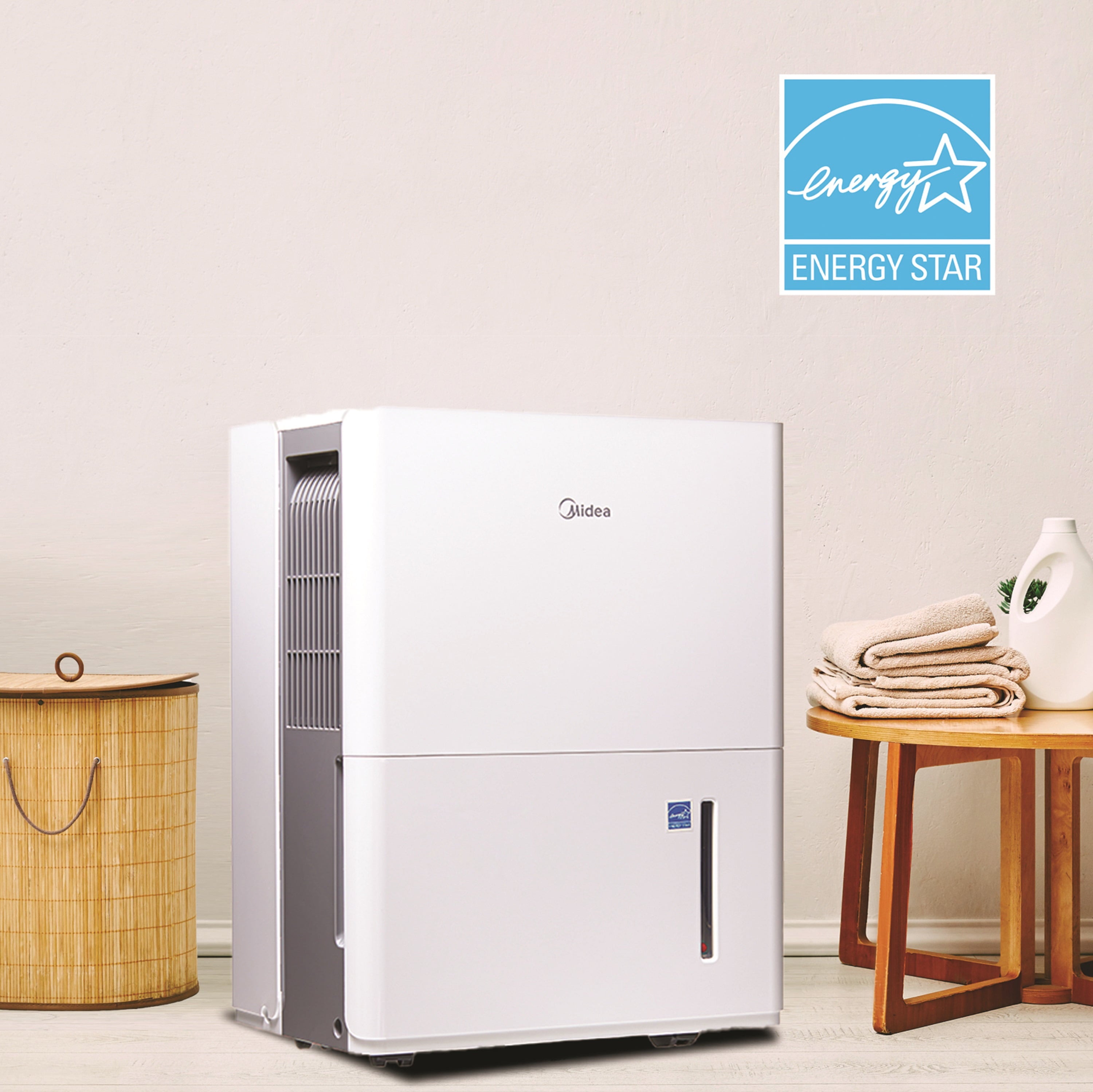 Midea 22-Pint Smart Dehumidifier - Damp Rooms, Energy Star, White, MAD22S1WWT