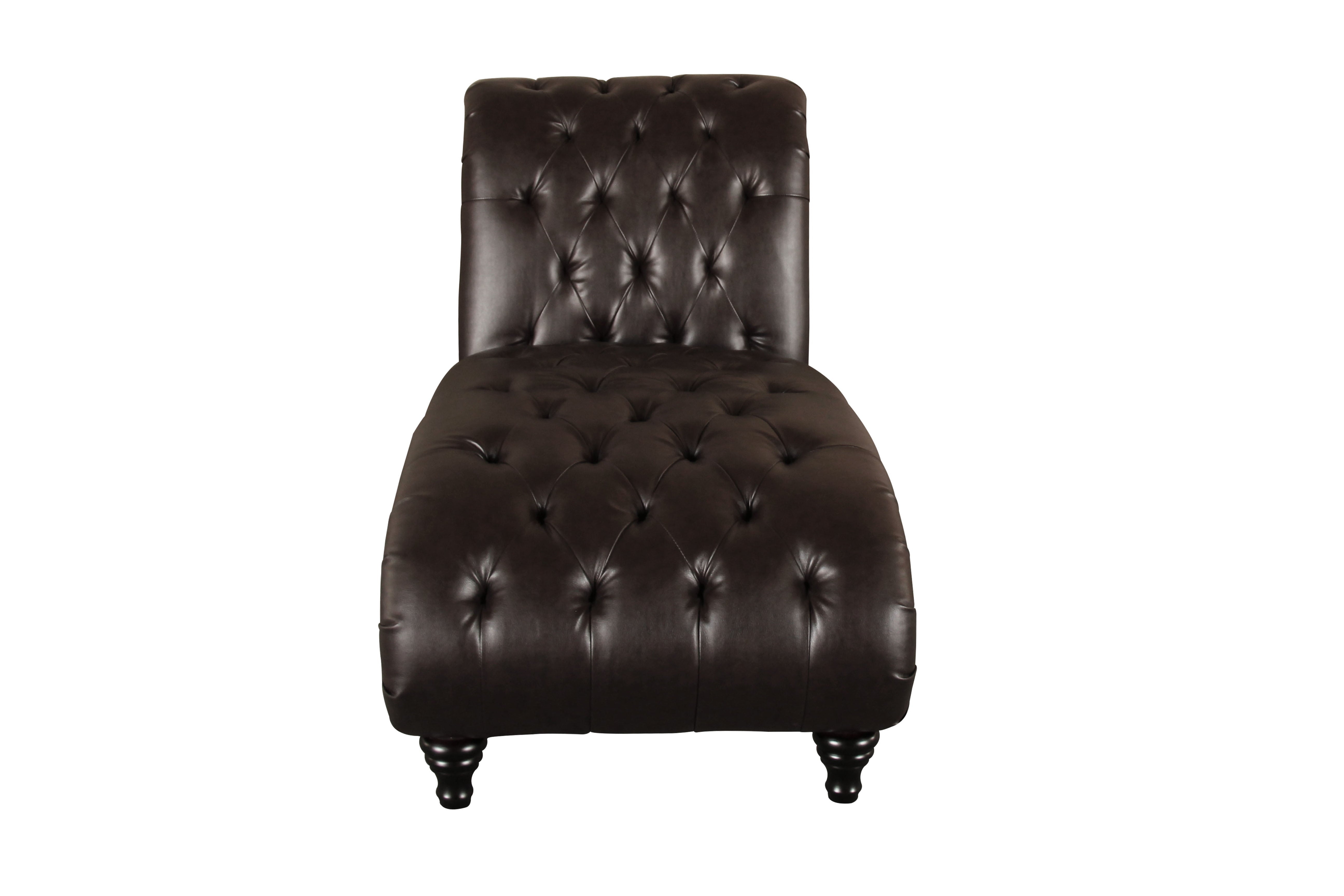 Devon & Claire Alex Tufted Leather Chaise, Brown