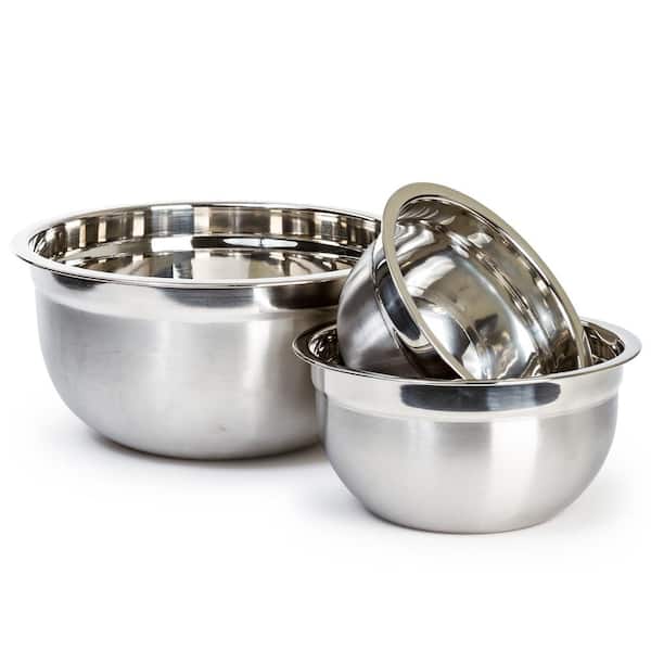 Heavy Duty Stainless Steel German 3 Large Nested Mixing Bowl Set