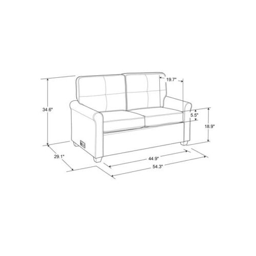 Traditional Loveseat Convertible Sleeper with USB Functional Aesthetic, Oat