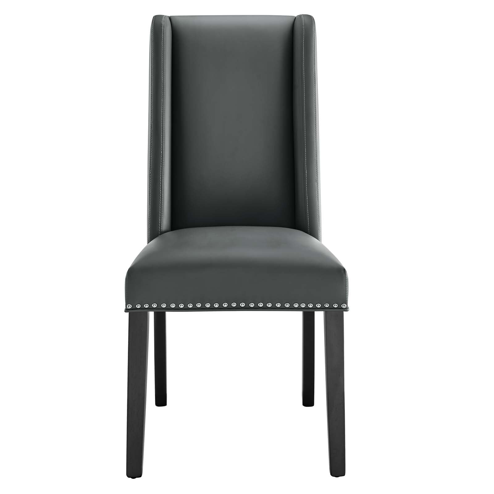 Modway Baron Vegan Leather Dining Chair in Gray
