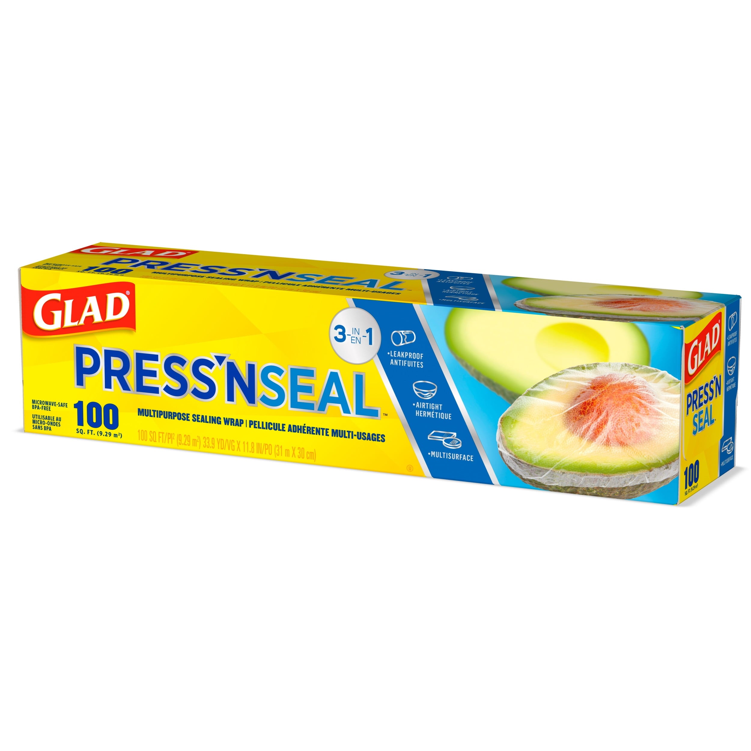 Glad Press'n Seal Plastic Food Wrap - 100 Square Foot Roll