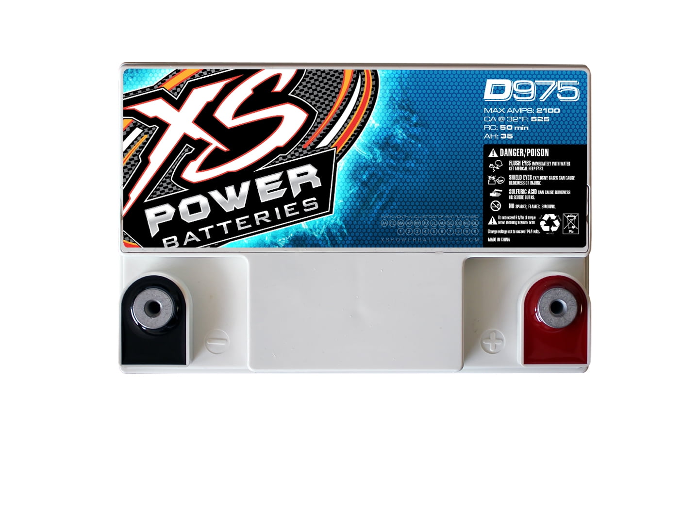 XS Power D975 2100 Amp AGM Power Cell Car Audio Battery + Terminal Hardware