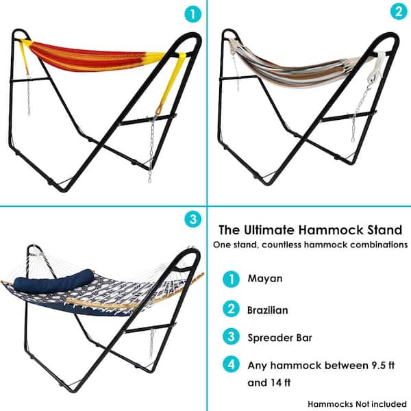 Universal Multi-Use, Fits Hammock 9 to 14 ft. Metal Heavy Duty 2-Person Hammock Stand