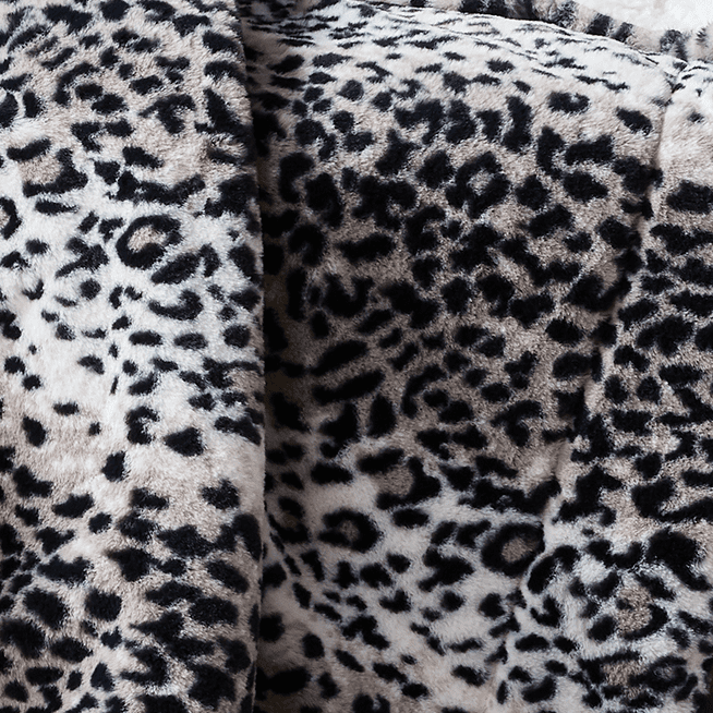 Better Homes & Gardens Gray Leopard Faux Fur and Sherpa Throw Blanket, Standard Throw