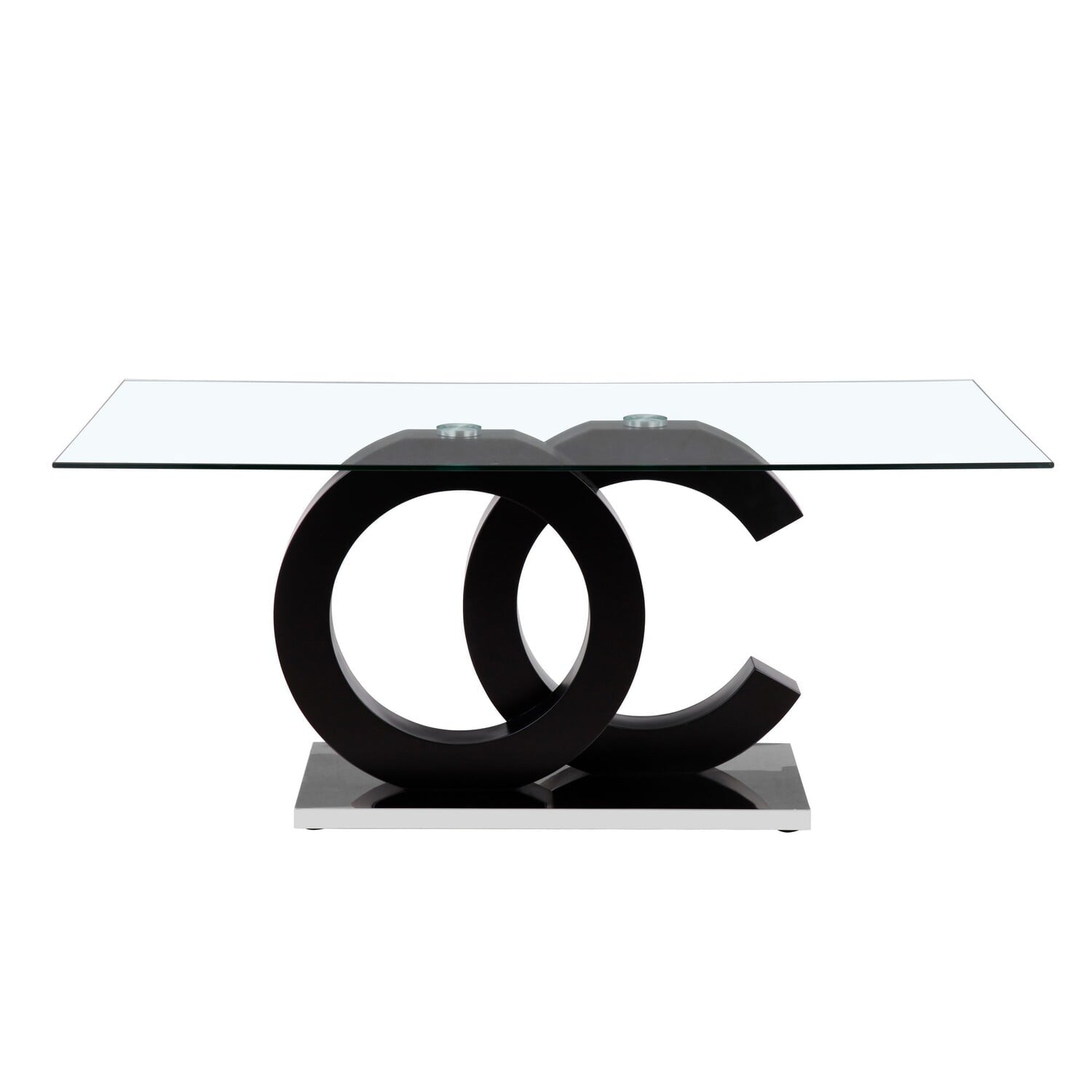 Global Furniture USA Matte Black & Stainless Steel Dining Table
