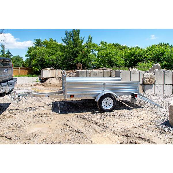 4.5 ft. x 7.5 ft. Single Axle Galvanized Utility Trailer Kit with Drive-Up Gate