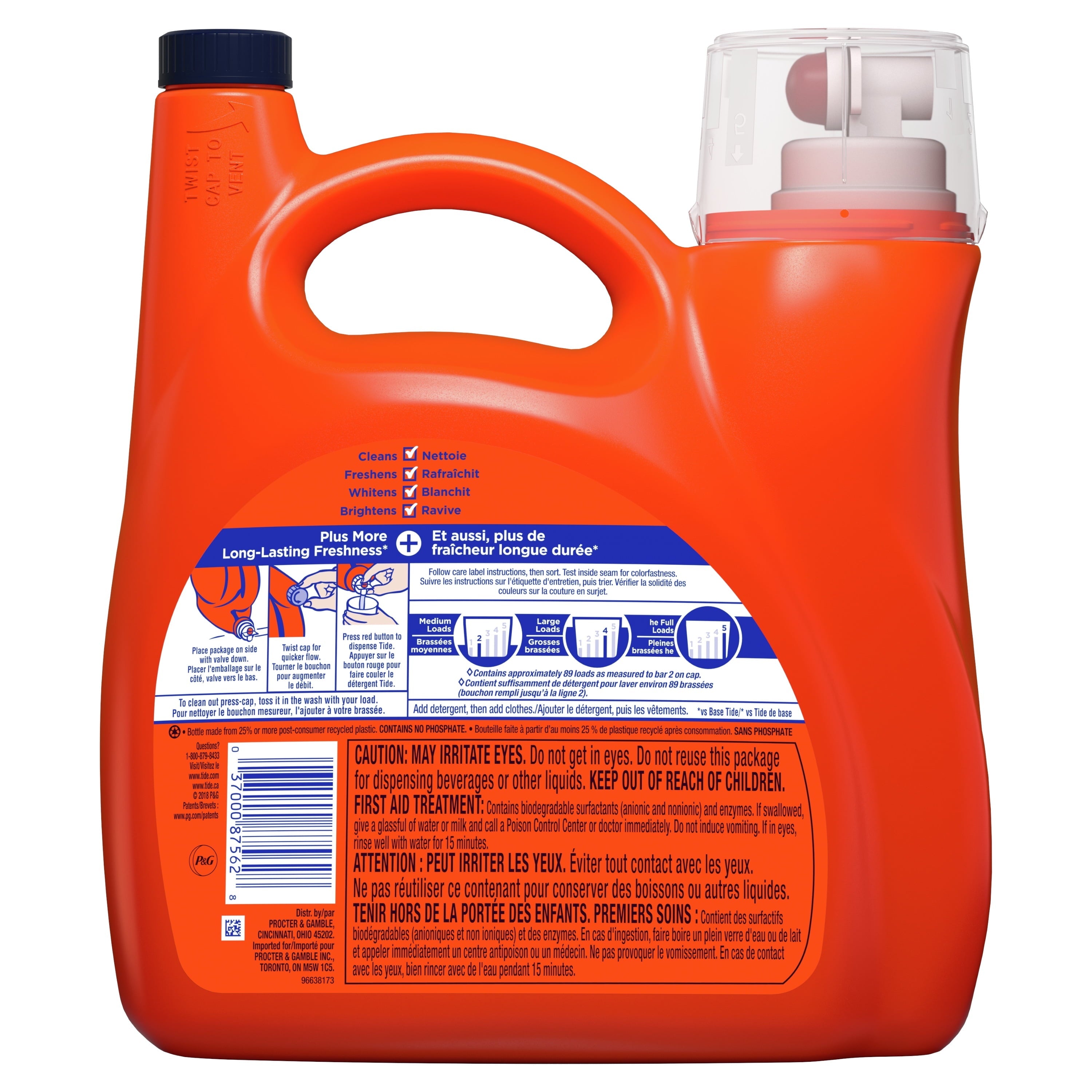 Tide Spring & Renewal HE, 89 Loads Liquid Laundry Detergent 138 fl oz