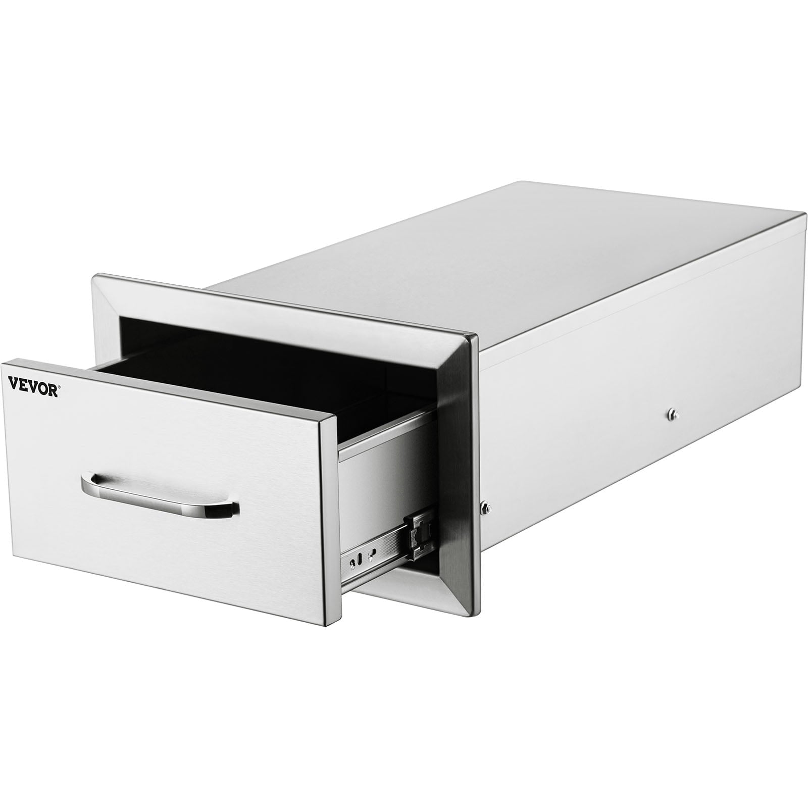 14x8.5 inch Outdoor Kitchen Drawers Stainless Steel, Flush Mount Double Drawers,14Wx8.5Hx23D inch, with Stainless Steel Handle, BBQ Drawers for Outdoor or BBQ Island