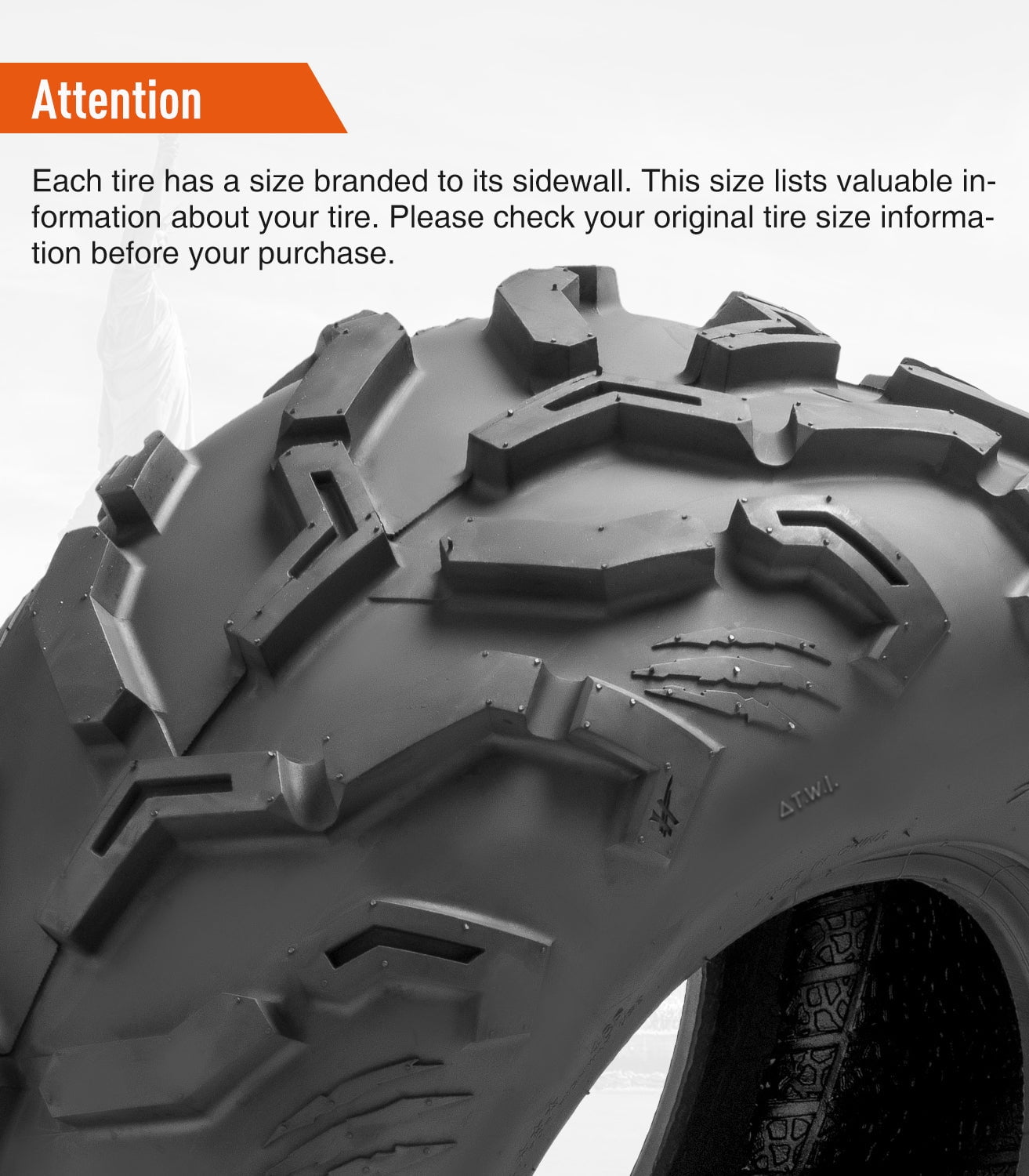 HALBERD 6PR 25x10-12 Front Rear ATV/UTV Tires 15mm Tread Depth All Terrain Off-Road Tires