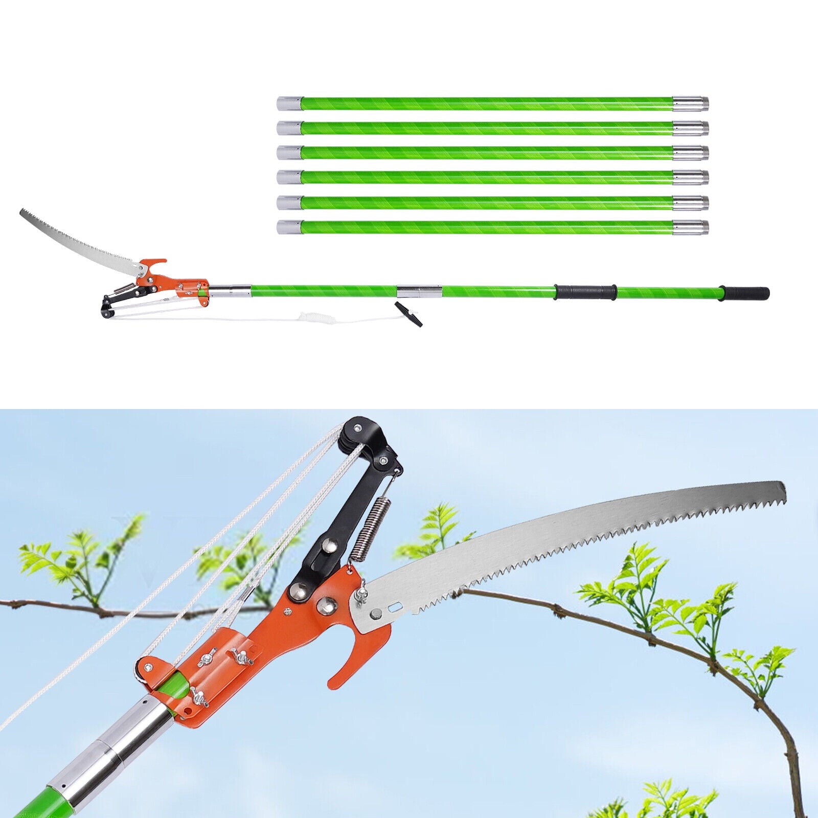 Tree Pole Pruner Tree Saw Branch Long Reach Limb Cut Tree Pole Pruner Saw 26Foot