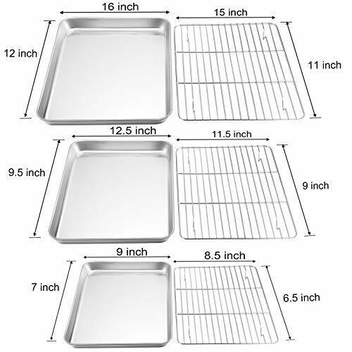 TeamFar Baking Sheet with Rack Set, Stainless Steel Cookie Sheet Baking Pans