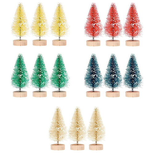 12pcs Xmas Mini Christmas Tree Sisal Silk Cedar Table Desktop Decor Ornament !!