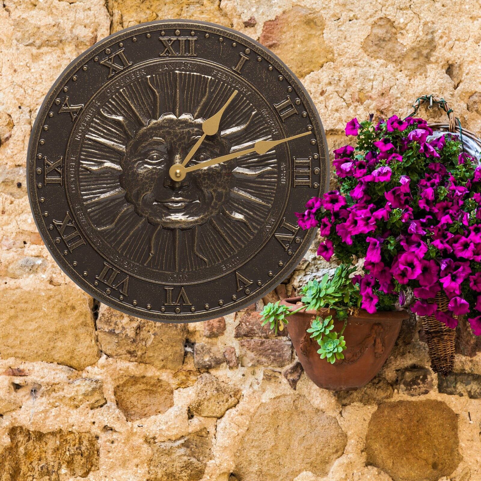 Whitehall Sunface Clock, French Bronze, 12