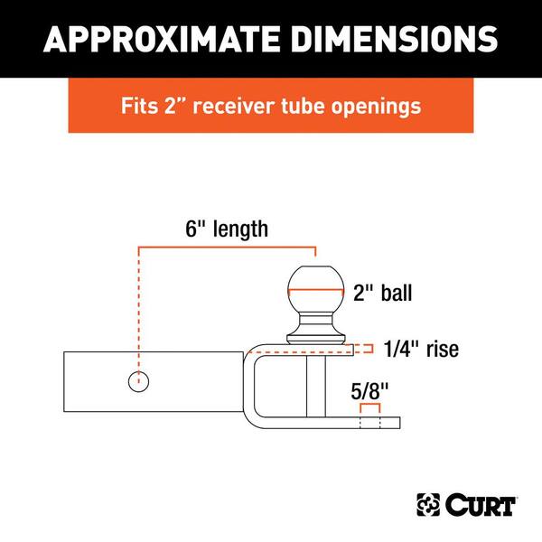 3-in-1 ATV Trailer Hitch Ball Mount with 2 in. Ball (2 in. Shank)