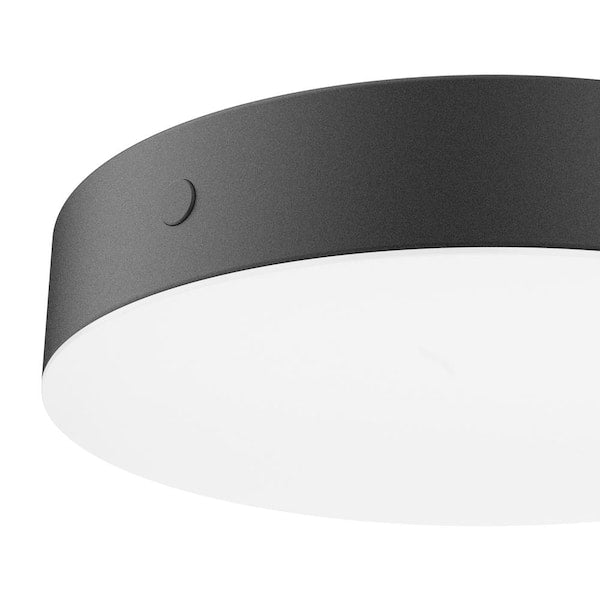 Luis 11 in. Light Matte Black Adjustable CCT Integrated LED Flush Mount