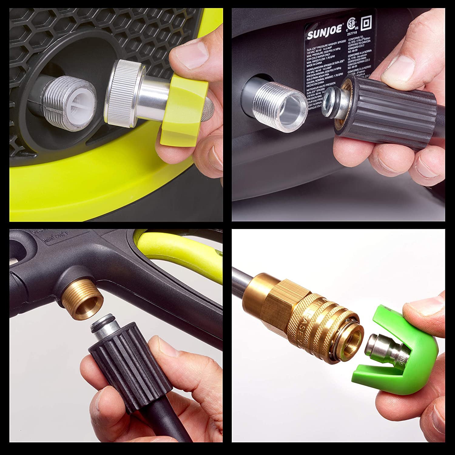 SD Sun Joe SPX3000-BLK Electric Pressure Washer| 14.5-Amp | 2030 PSI Max* | 1.76 GPM Max* | Remanufactured (Green)