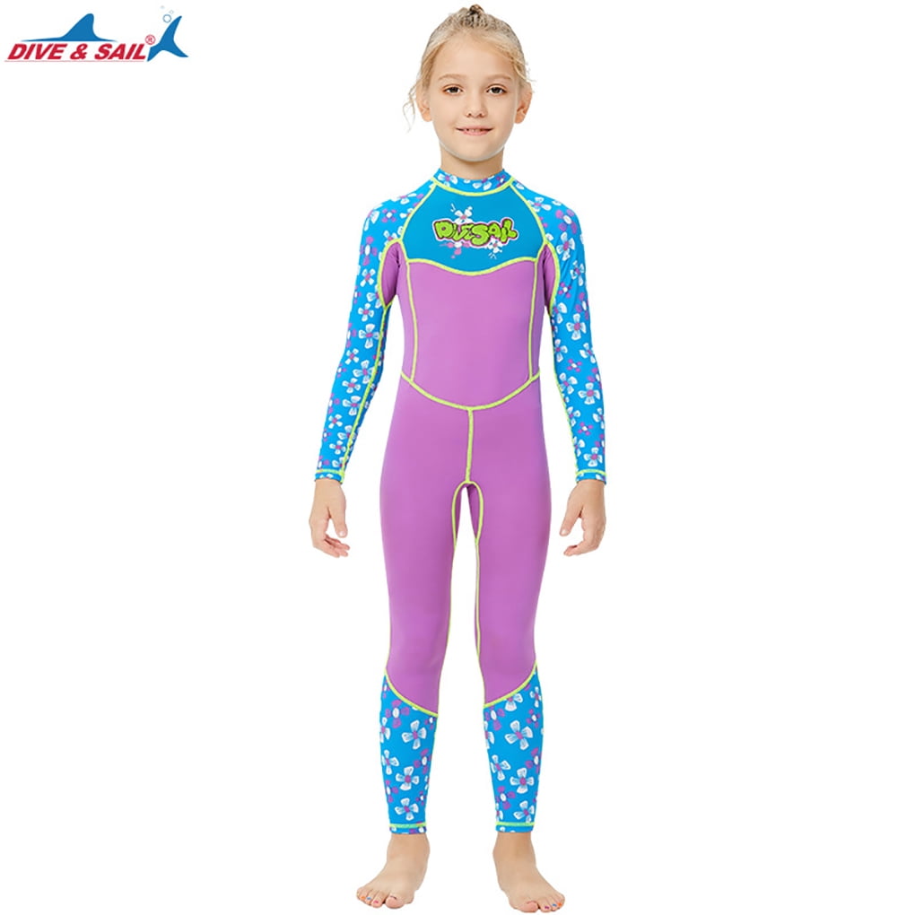 Wetsuits Thermal Diving Suit Girls Full body Swimsuit Anti\-jellyfish Purple M