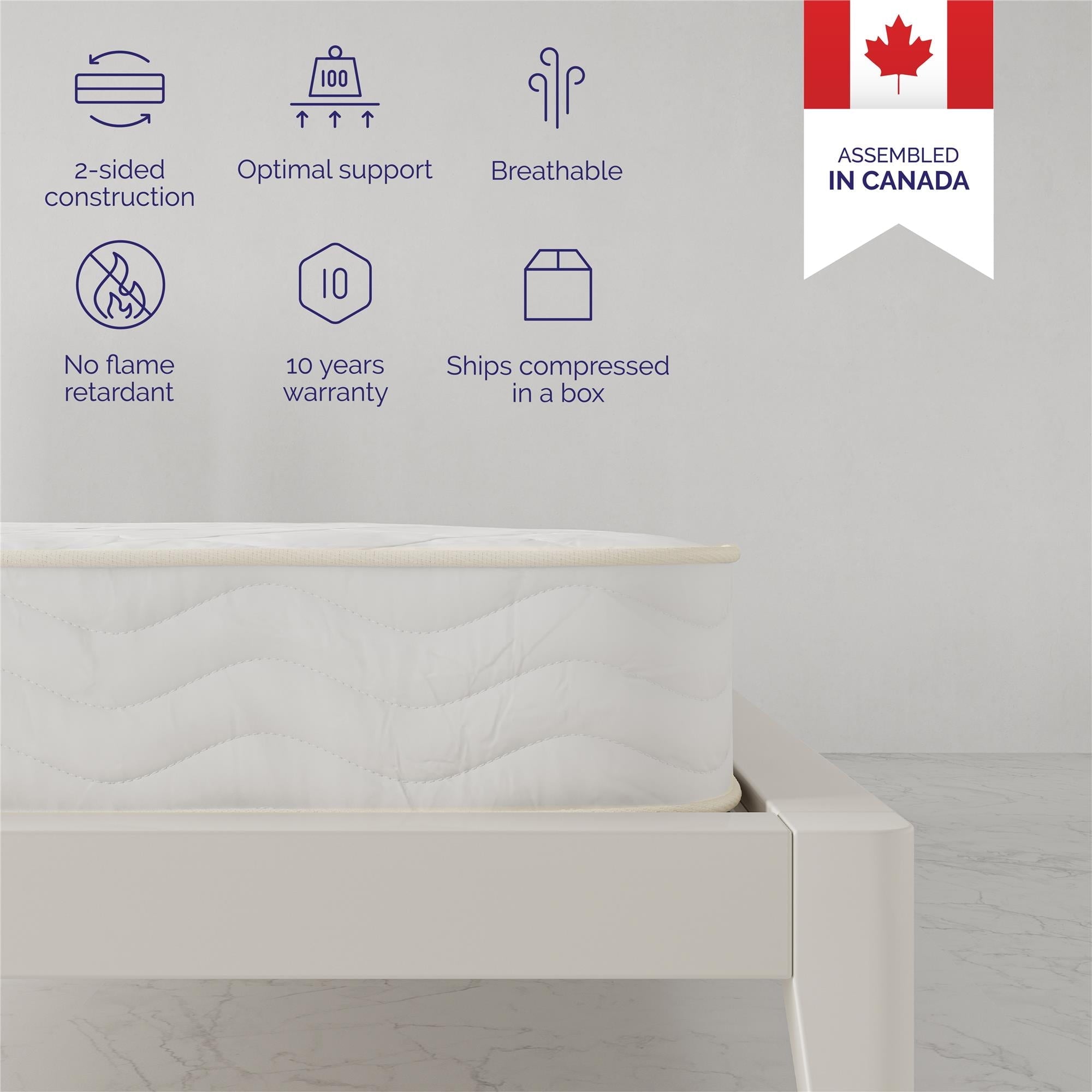 Sleep Solace 6'' 2-Sided Bonnell Coil Mattress, Twin Size